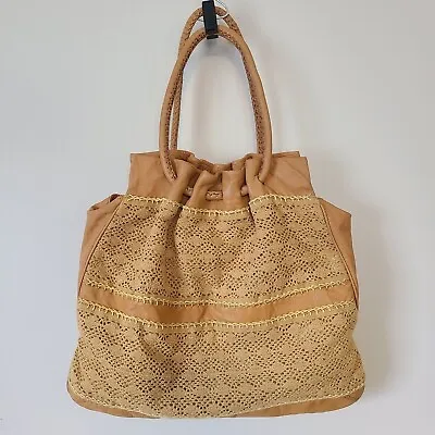 Via Spiga Crochet Goat Leather Shoulder Bag • $22