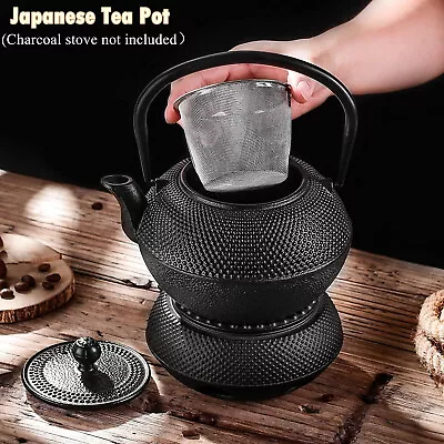 Japanese Cast Iron Teapot/Antique Small Dot Kettle/TeaPot/Stove-top Kettle 900ml • £23.99