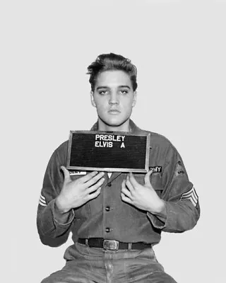 1960 ELVIS PRESLEY Army Mugshot Glossy 8x10 Photo Singer Print Poster • $5.99