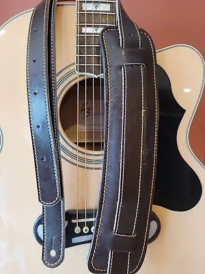 SLASH Vintage-Style Leather Adjustable Guitar Strap In Dk Brown! FREE SHIPPING!! • $25.99