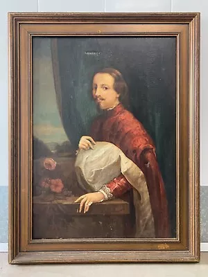 🔥 Fine Antique 19th C. Old Master Musketeer Portrait Oil Painting Richelieu • $2750