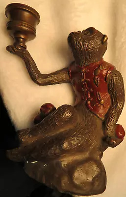 Vintage Monkey Butler Brass/Bronze 5  Candle Holder • $99.99