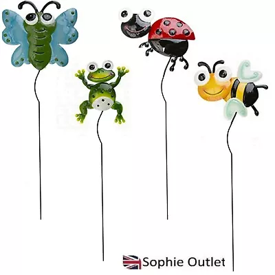 Metal Garden Stakes Butterfly Ladybird Garden Patio Outdoor Garden Yard Decor UK • £6.71