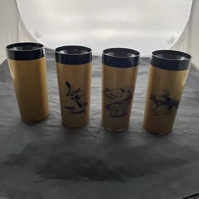 Vintage Nfc Thermal Drink/Coffee Cups Set Of 3 Mid-century 1960's Metal Handles • $18