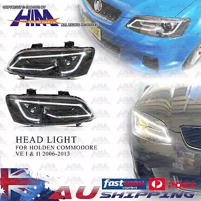 Black Led Ve Series 2 Ss Sv6 Ve Headlights Sedan Wagon Ute Pair New Drl New • $581.99