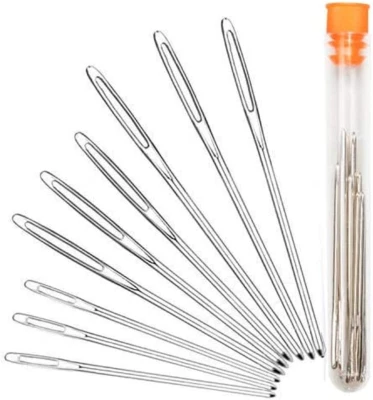 $8.44 • Buy Large-Eye Blunt Needles, Stainless Steel Yarn Knitting Needles, Sewing Needles, 