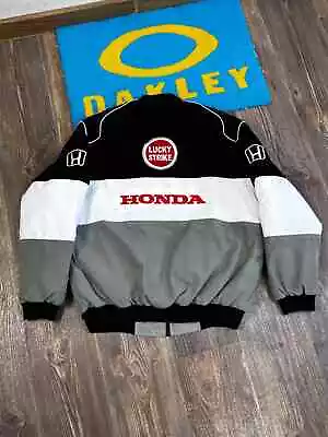 Mens Vintage Honda Lucky Strike Racing Bomber Jacket Size L • $180