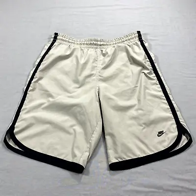 VINTAGE Nike Shorts Mens Large Gray Swoosh Logo Running Athletic Lined Adult Y2K • $18.88