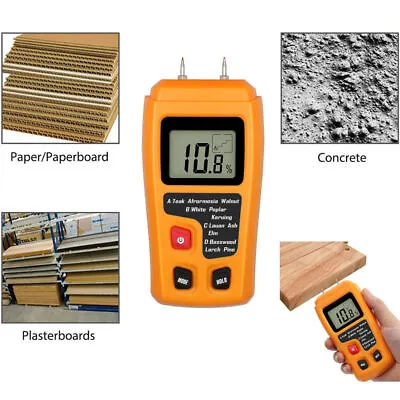 Moisture Meter Damp Detector Humidity Checker Wood Plaster Board Tester Sensor • £10.98