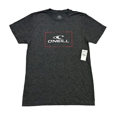 O'Neill Shirt Mens Small S Gray Red Short Sleeve Modern Fit Crew Neck NWT • $8.32