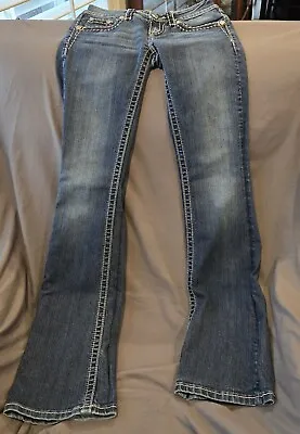 Miss Me Women's Denim Jeans Blue Size 26 Boot Cut Low Rise Y2K JS1054B89 Stitch  • $39.99