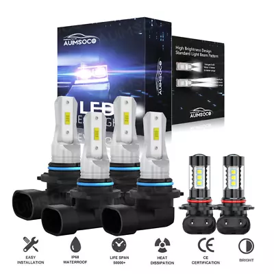 For Chevy Silverado 1500 2500 HD Pickup 2003-2006 LED Headlights+Fog Light Bulbs • $39.99