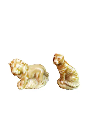 Red Rose Tea Wade Whimsies Vintage Ceramic Figurines Lion Tiger Big Cats • $7.99