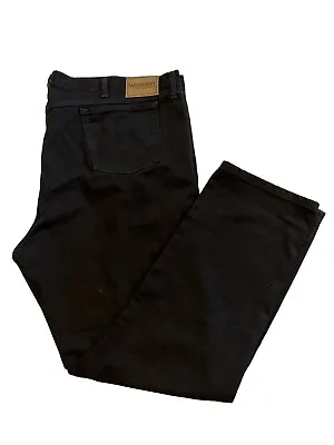 Wrangler Rugged Wear Jeans Mens 48X34 Black 100% Cotton Straight 5 Pocket Cowboy • $23.39