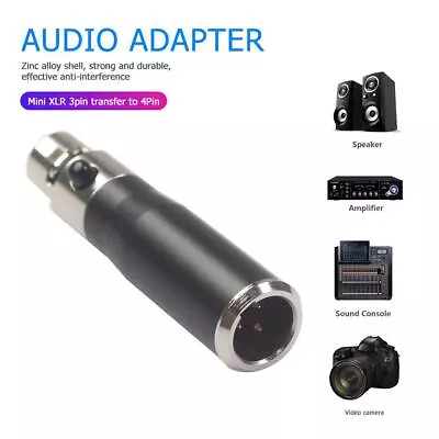 Mini XLR 3 Pin Male To 4 Pin Female Audio Connector Adapter For Camera Mic Audio • $6.68