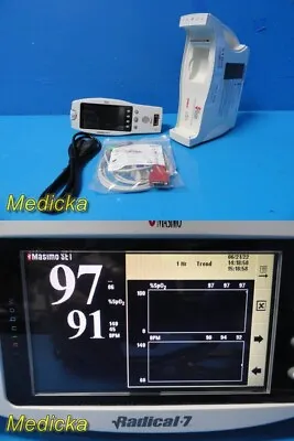 2012 Masimo Radical 7 Rainbow Pulse Oximeter W/ RDS-3 Dock & SpO2 Sensor ~ 28790 • $305.99