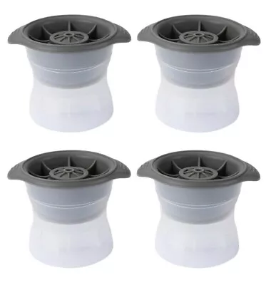 4x Ice Ball Maker Mold - Silicone Lid Large Round 2.5in Sphere Cube For Whiskey • $19.99