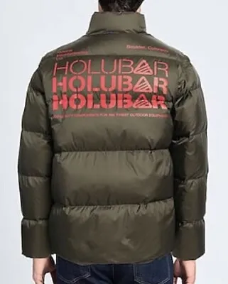 £500+ Holubar Mens Green Duck Down Bomber Puffer Bubble Logo Jacket Coat Bnwt • $175.55