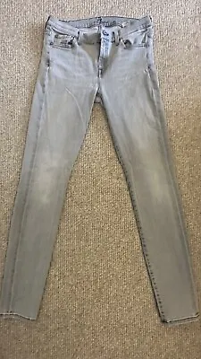 7 For All Mankind THE SKINNY Stretch Slim Grey Jeans W30 • £12