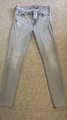 7 For All Mankind THE SKINNY Stretch Slim Grey Jeans W30 • £12