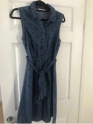£9.99 • Buy Denim Dress , Size 8(TU ) Womens Sleeveless Denim Dress Button Through Dress