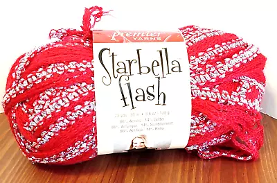 Premier Starbella Flash Ruffle Mesh Yarn Pink Topaz 16-7 - 3.5 Oz - 33 Yds - New • $7.12