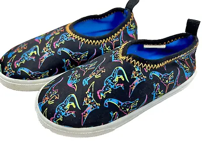 O'rageous Brand Dinosaur Slip On Water Shoes Black Neon Toddler Boys Kids Size 8 • $9.99