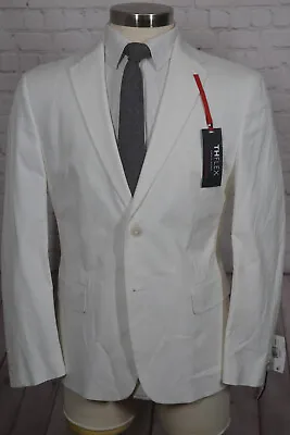 NEW Tommy Hilfiger Mens White Cotton STRETCH Sport Coat Blazer Jacket SIZE 46R • $29.95