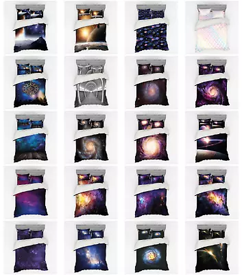 Ambesonne Galaxy Scene Bedding Set Duvet Cover Sham Fitted Sheet In 3 Sizes • $90.99