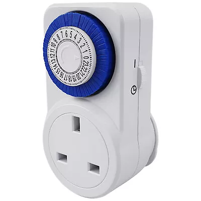 Mechanical 24 Hour Timer Plug In Socket Mains Electric Appliance Home Controller • £10.27