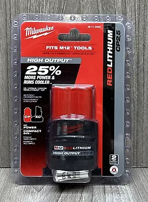 Milwaukee M12 Red Lithium CP2.5 12V HIGH OUTPUT Battery (48-11-2425) • $33.95