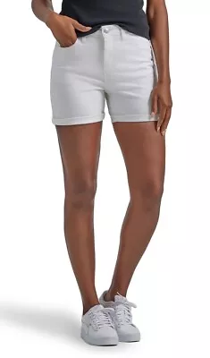 Lee Womens Mid Rise Bright White Shorts  Size 6M  NWT • $14.36