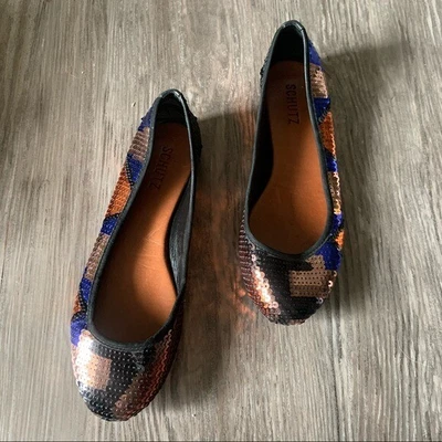 $39 • Buy Schutz Sequin Flats Size 8.5B