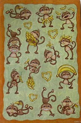 SILLY MONKEY Stickers(17pc)American Greetings•Animal•Dancing•Bananas •Jungle• • $2.69