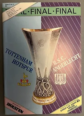 Tottenham V Anderlecht UEFA Cup Final 2nd Leg Programme 1984 Excellent Condition • £25