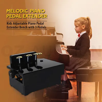 Piano Pedal Extender Bench Footstool Platform For Kids With 3 Pedals • $109.95