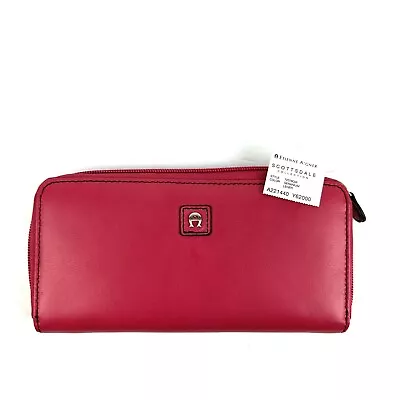 Etienne Aigner Wallet Scottsdale Collection Pink Geranium Leather Brand New • $59.46