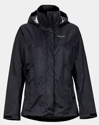 Marmot Precip Eco Black Lightweight Rain Hoodie Jacket Women's Size Small • $59.99