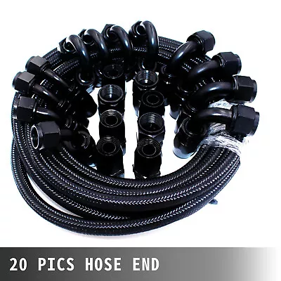 VEVOR 33FT AN-8 8AN Fitting Stainless Steel Nylon Braided Fuel Oil Hose Line Kit • $99.46