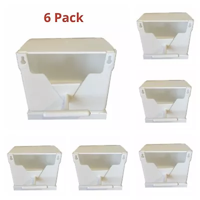 6 X Plastic Finch Nest Box With Hooks Front & Back For Cage Exotic Finches White • £22.45