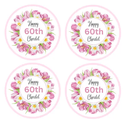 20 X Edible Personalised BIRTHDAY Cupcake Toppers 40th/50th/60th/70th/80th Uncut • £3.40