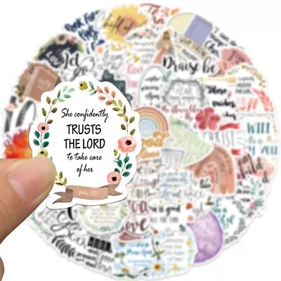 50pcs  Classic Jesus Phrases Stickers P2 Vinyl Waterproof Skateboard Cars • $4.99