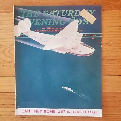 Saturday Evening Post JC Leyendecker Can They Bomb Us Hitler December 2 1939 • $22.46