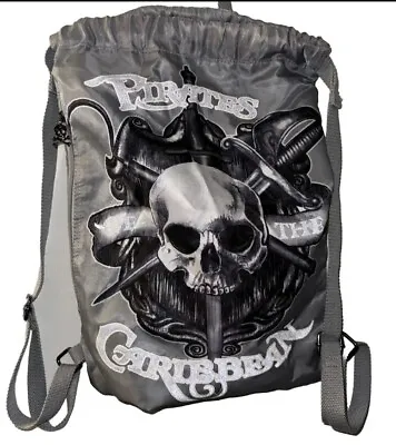 Disney Parks Pirates Of The Caribbean Large Drawstring Skull Cinch Backpack • $12.95