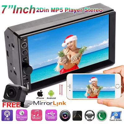 Car 2 Din Stereo Radio BT Mirror Link For GPS +Camera Fit Audi A3 A4 A5 A6 A7 A8 • $66.34