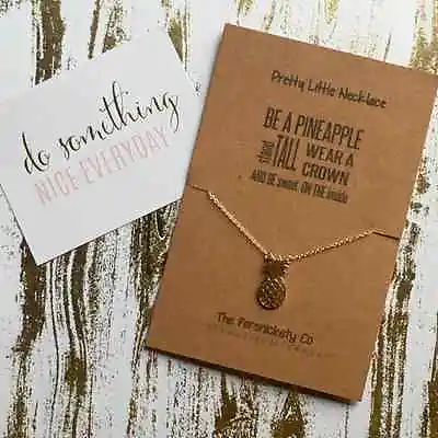 £4.95 • Buy Pretty Little Necklace - Be A Pineapple, Stand Tall, Wear A Crown....Rose Gold