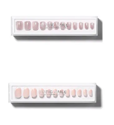 2 Sets Of Static Nails In Curved Round French And Velvet Pink Square • $36