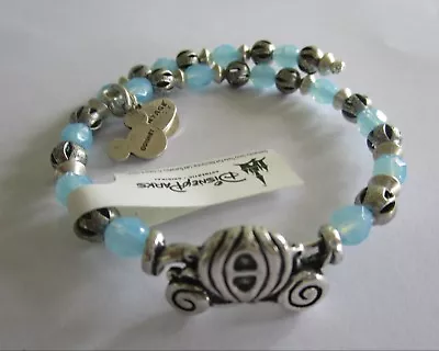 $42 • Buy Genuine Alex And Ani Disney Cinderella Beaded Carriage Wrap Blue Bracelet   