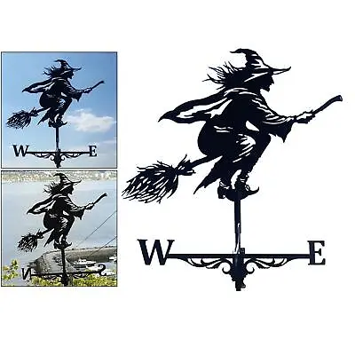 Vintage Style Witch Weathervane Weather Vane Yard Farm Scene Decor Ornament • £12.16