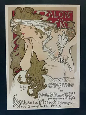 Postcard Artist Signed Alphonse Mucha Salon Des Cent - Dover • $2.99